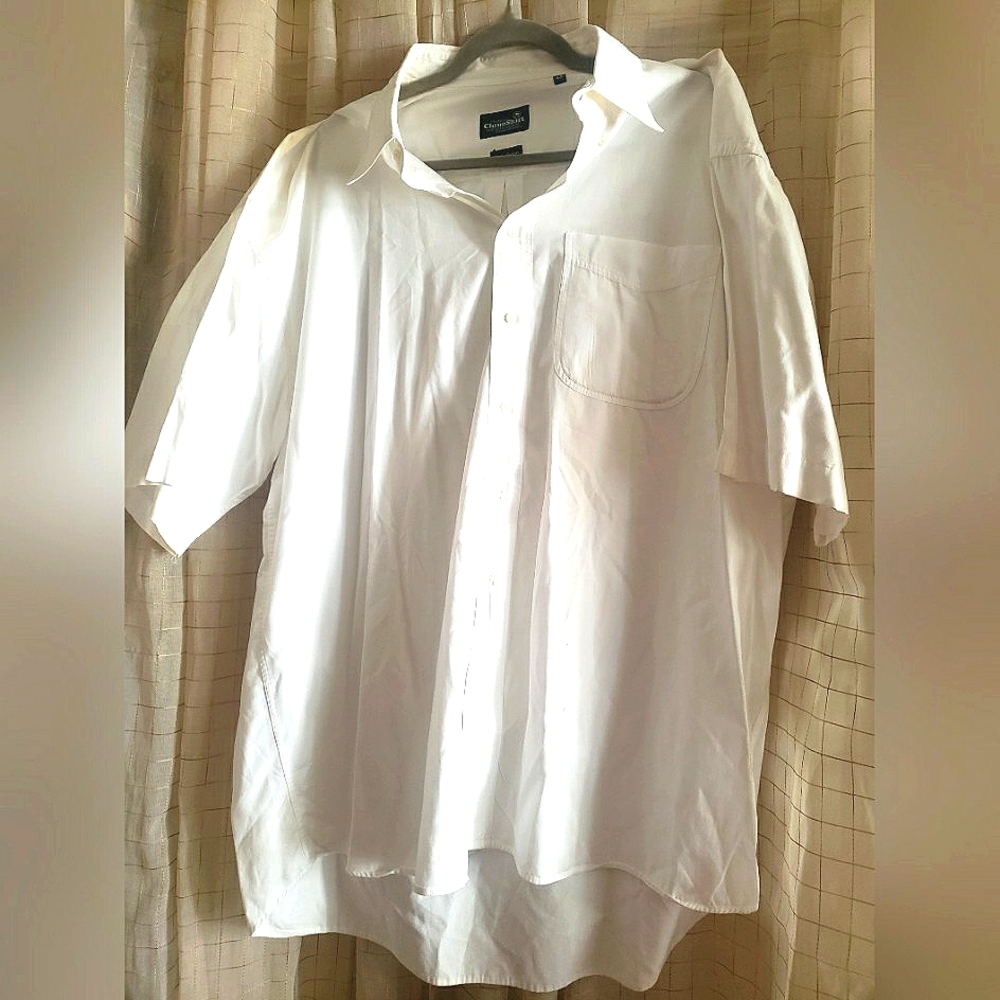 Mens Original L/S Chino Shirt by Evergreen | All White, Sizes XL & XXL (2 Avail)